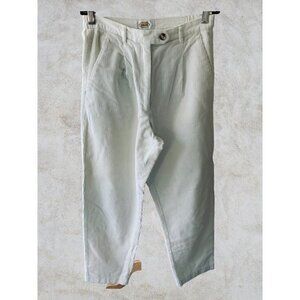 TALBOTS VINTAGE HIGH RISE CREAM WINTER WHITE LONG CORDUROY PANTS STRAIGHT LEG 2